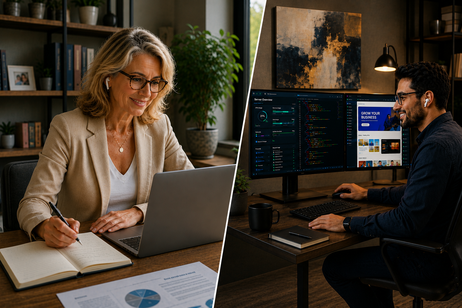 Creative-Tech Associate assisting a happy client